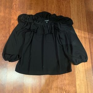 Black Jcrew Ruffle Off-the-shoulder top